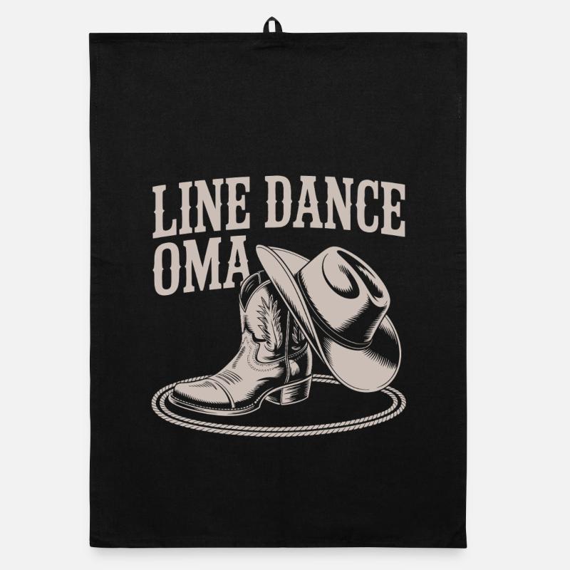 Line Dance Granny Western Boots Organic dish towel