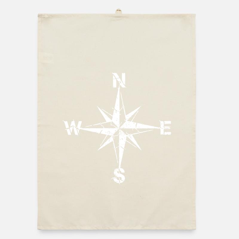 Compass Wind Rose Grunge Vintage Vector Organic dish towel