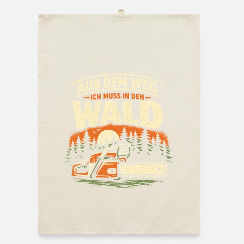 Funny Chainsaw Saying Lumberjack Forester Organic dish towel