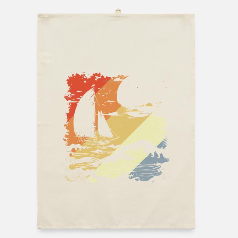 Sailing Vintage Look Organic dish towel