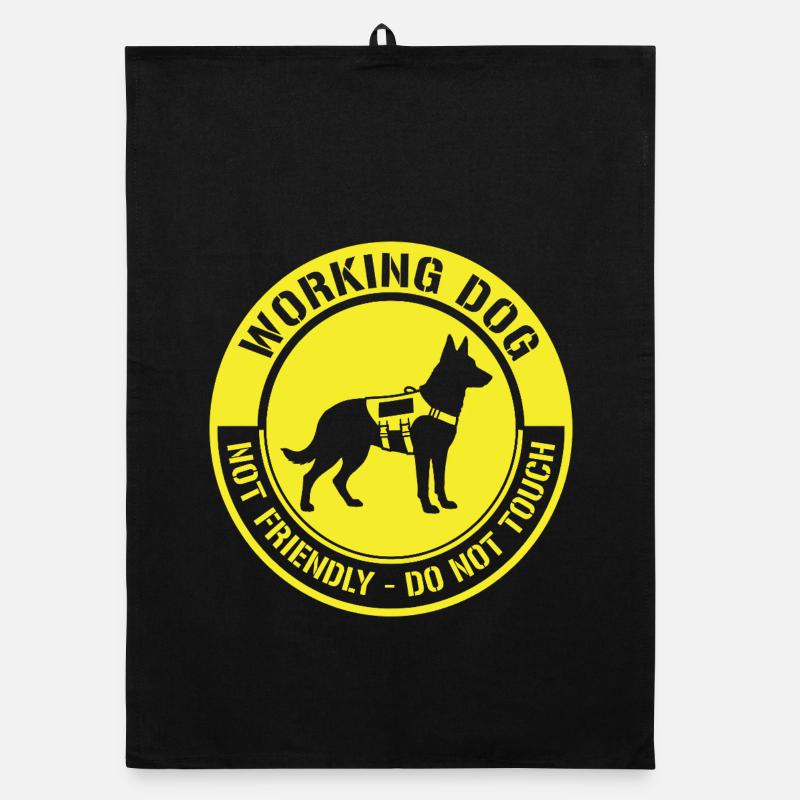 Not Friendly Dog Working Funny Meme Organic dish towel