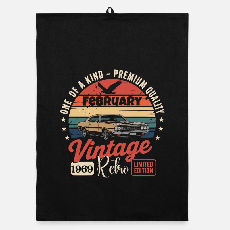 Vintage Retro Anniversary Gift from February 1969 Organic dish towel