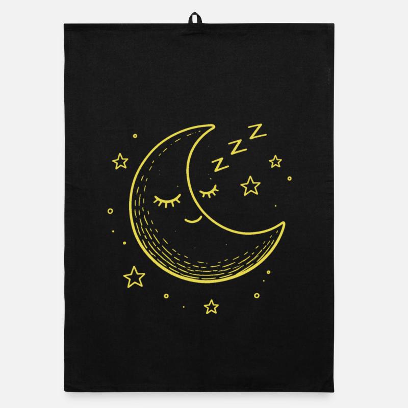 dreamland moon - sleeping moon Organic dish towel