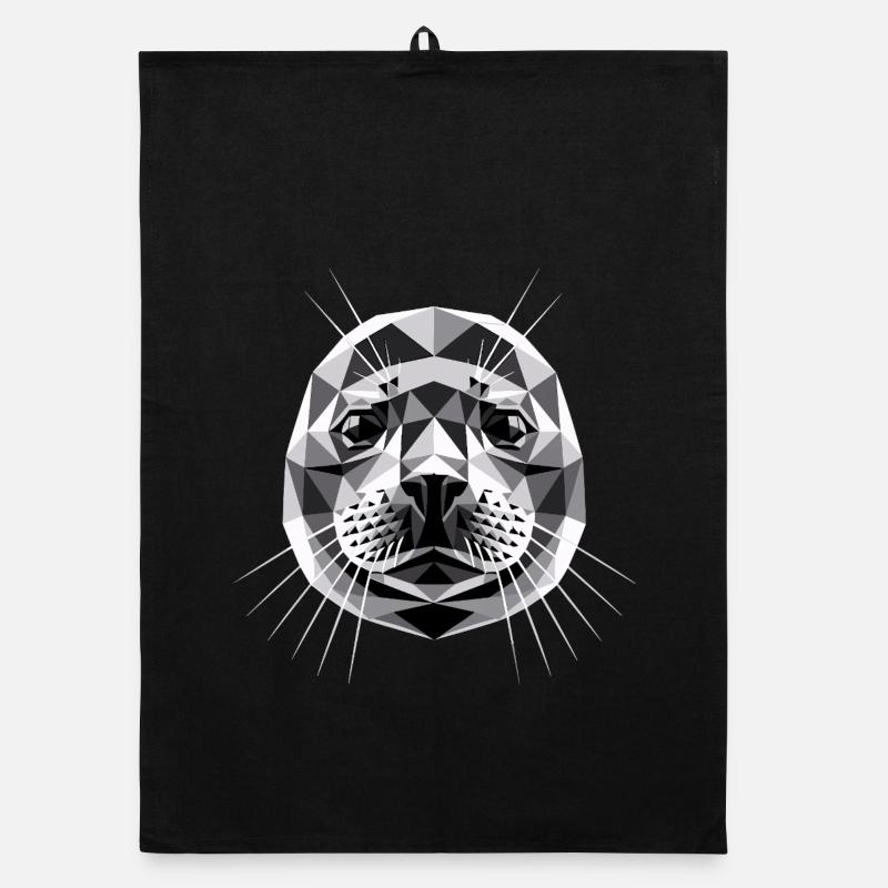 Sceller avec des lunettes de soleil, phoque morse mignons phoques Torchon bio