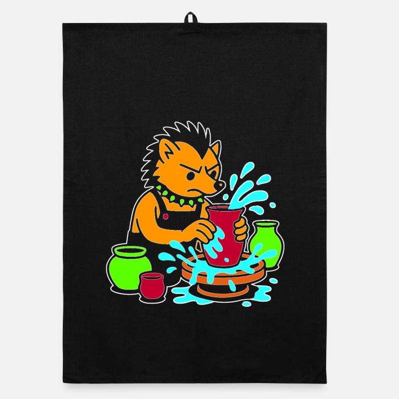 Splash de chiot de poterie Torchon bio