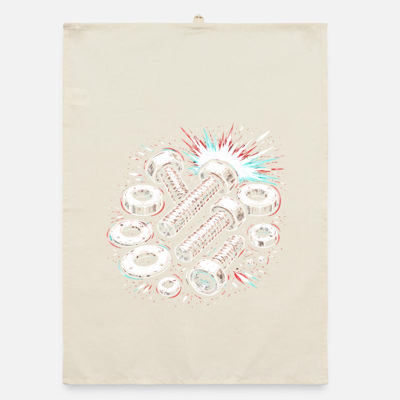 Bolts Nuts Mechanic Tool Design Organic dish towel