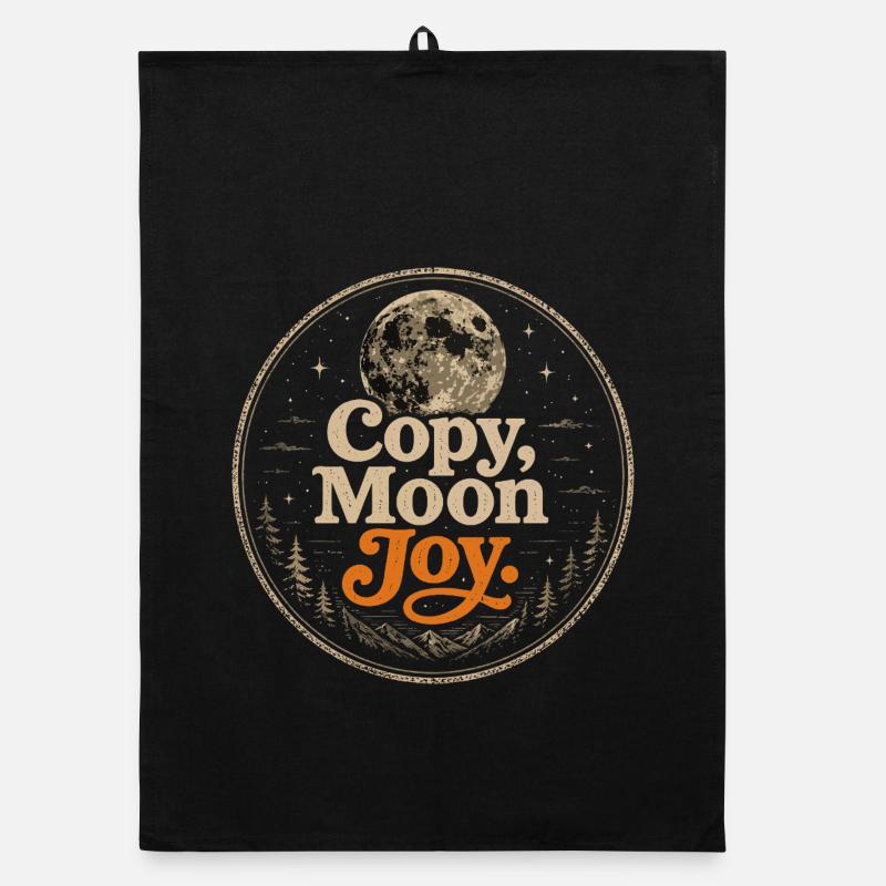 Lunar Joy Celestial Vintage-Design Organic Geschirrtuch