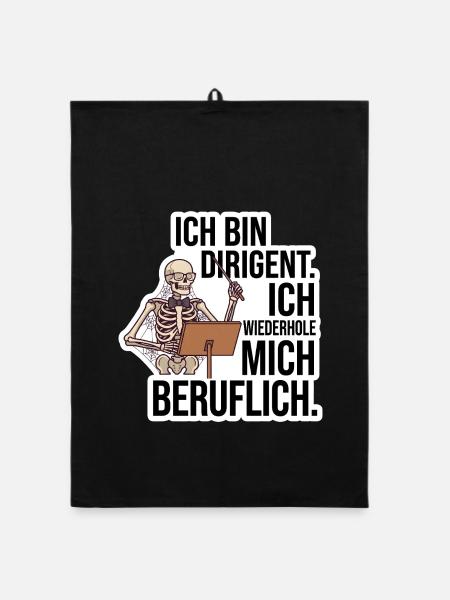 Dirigent Orchester Chorleiter Taktstock T-Shirt - Organic Geschirrtuch - Schwarz - Vorne