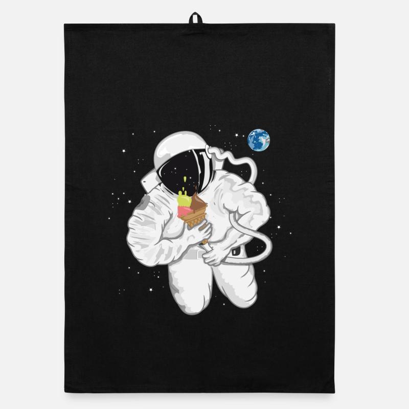 Astronaut with ice cream cone Organic dish towel