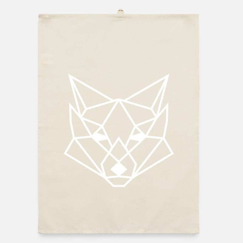 Geometric fox poly gift idea polygon Organic dish towel