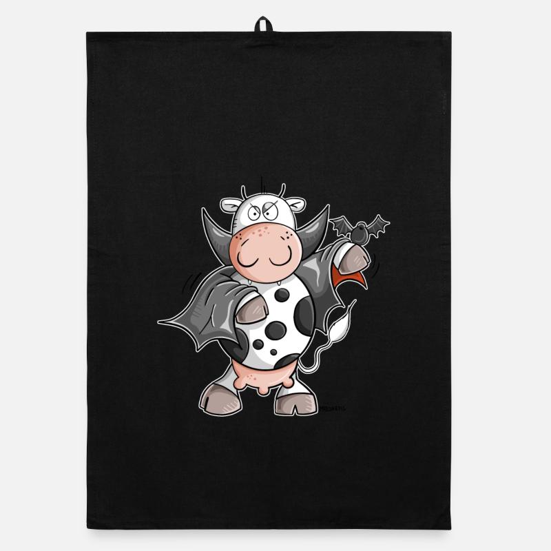 Dracula Kuh I Vampir Fun Organic Geschirrtuch