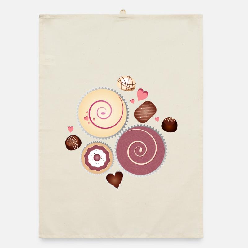 Composition de chocolats nobles aux couleurs délicates Torchon bio