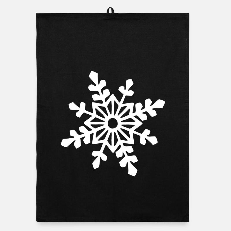 White snowflake Organic dish towel