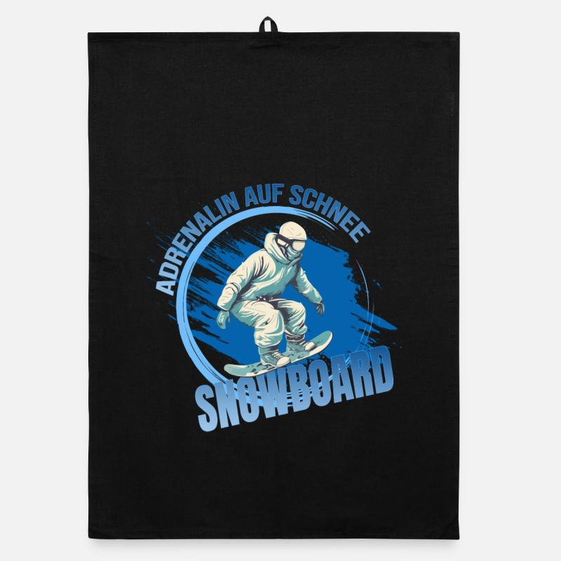 Adrenalin auf Schnee - Snowboard Organic Geschirrtuch