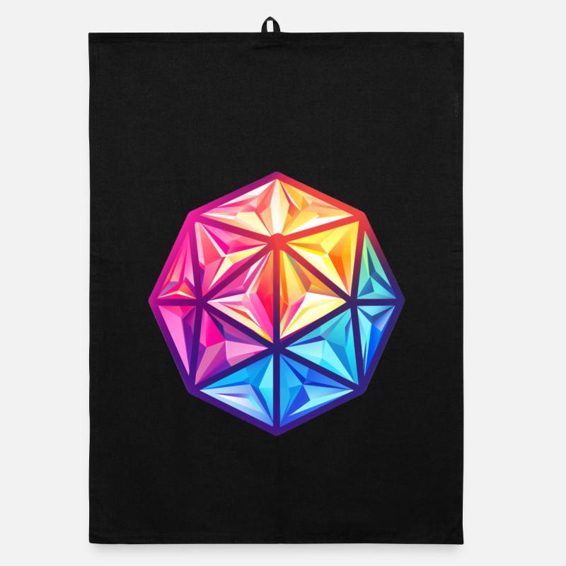 Geometric D20 D20 Cube – Fantasy RPG Organic dish towel