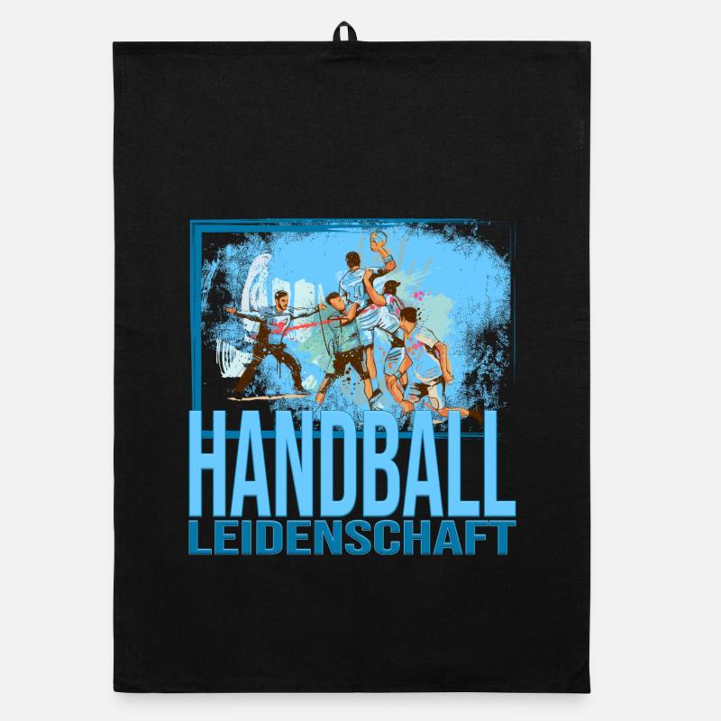 Handball Leidenschaft - Organic Geschirrtuch - Schwarz