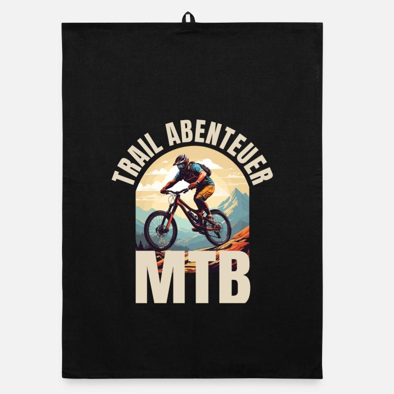 MTB: Trail Abenteuer - Organic Geschirrtuch - Schwarz
