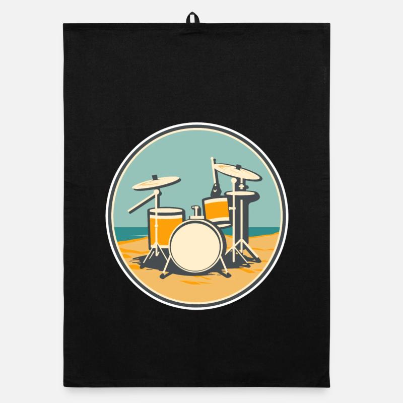 Drum Set Illustration Organic Geschirrtuch