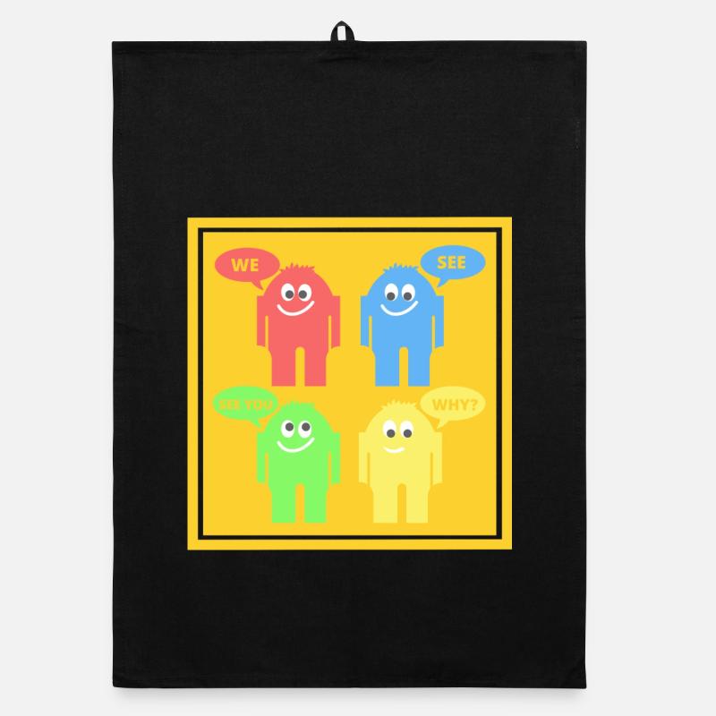 Lustige Männchen Organic Geschirrtuch