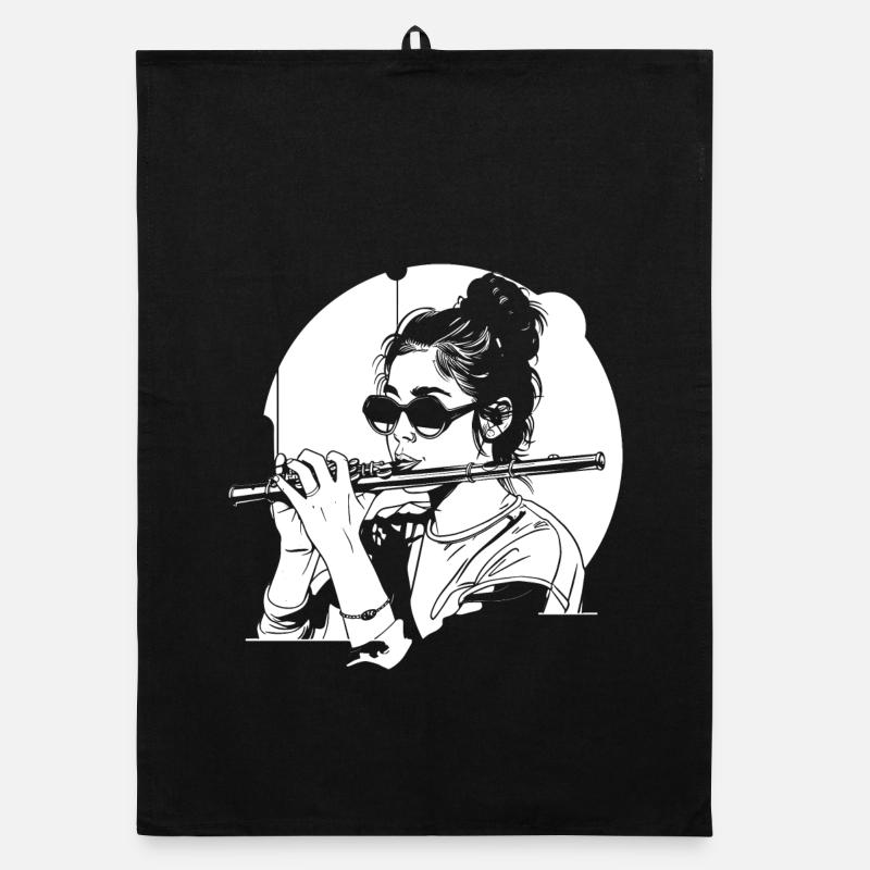 Flûtiste dessinateur Torchon bio