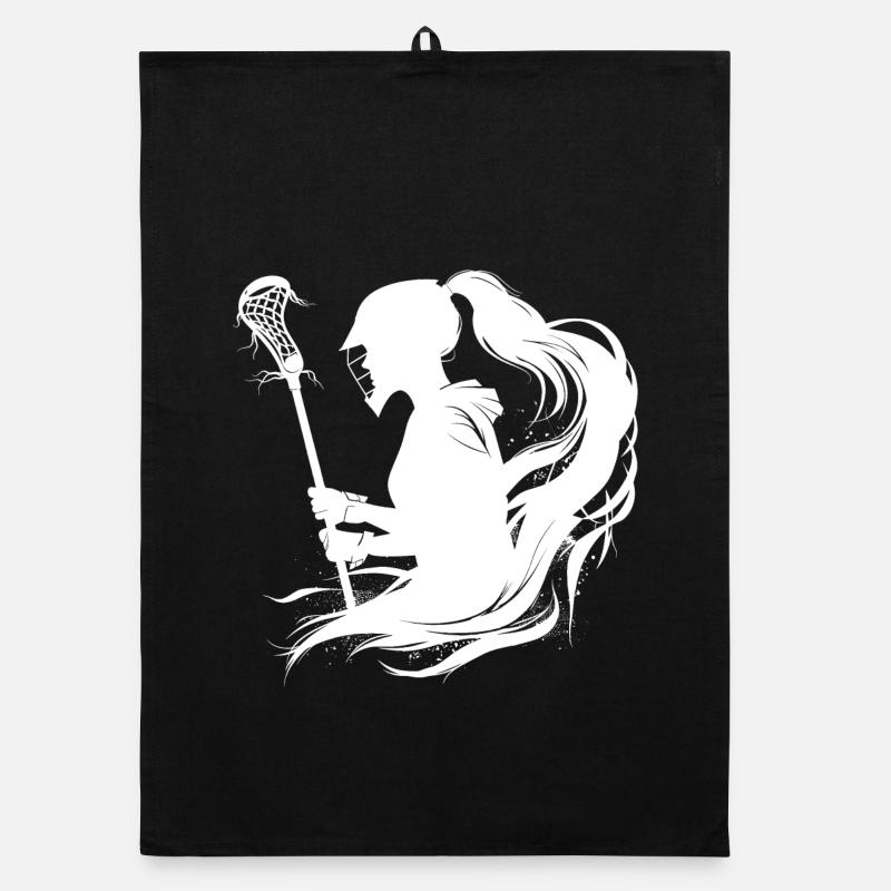 Lacrosse player Organic dish towel