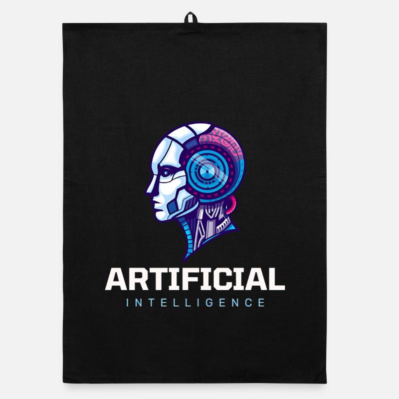 Neon AI Head Robot Vision Torchon bio