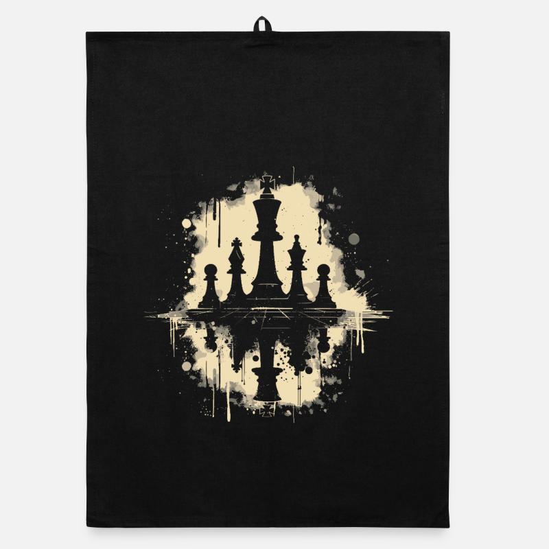 Chess Pieces Graffiti Organic dish towel