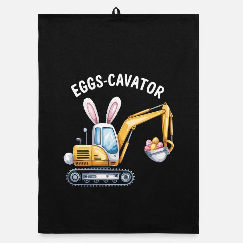 Eggs-cavator Easter excavator with bunny ears Organic dish towel