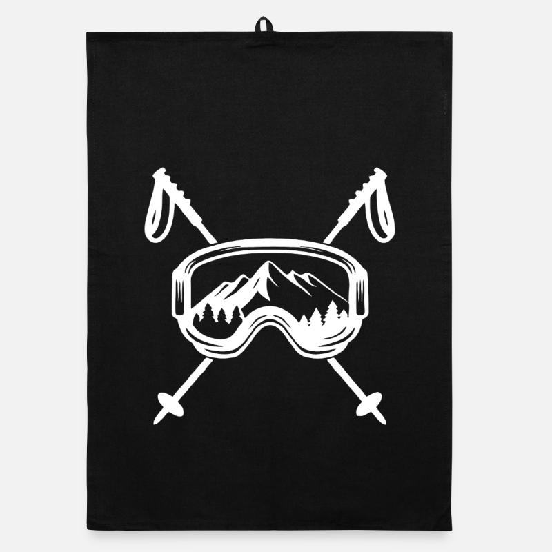 Mountain Adventure Skibrille Design Organic Geschirrtuch