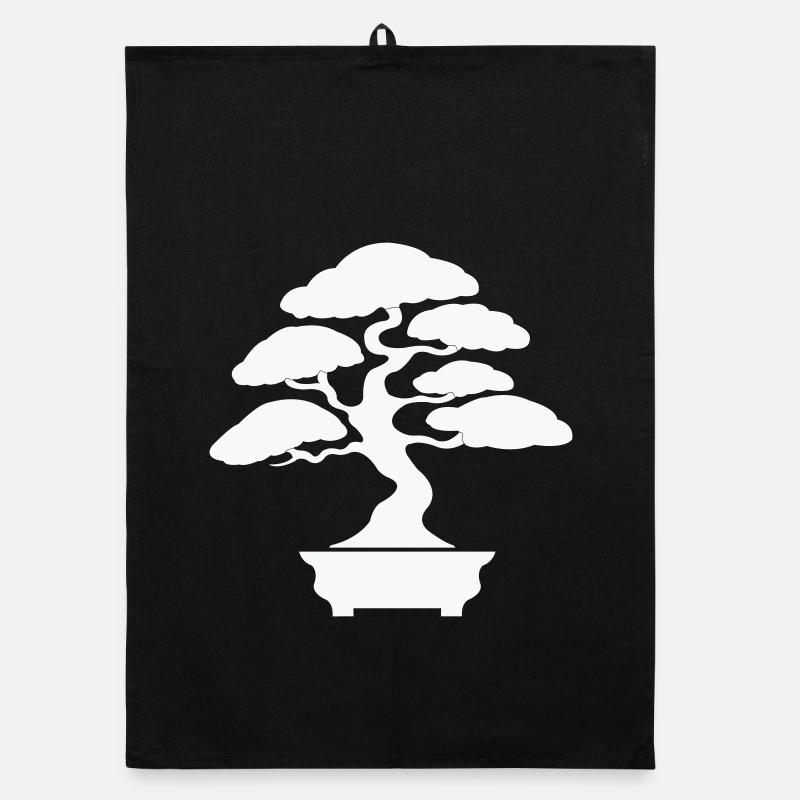 Silhouette de bonsaï zen Torchon bio