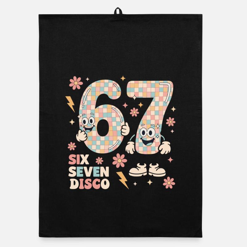 Drôle de boule disco Retro Party Cadeau Six Seven Torchon bio