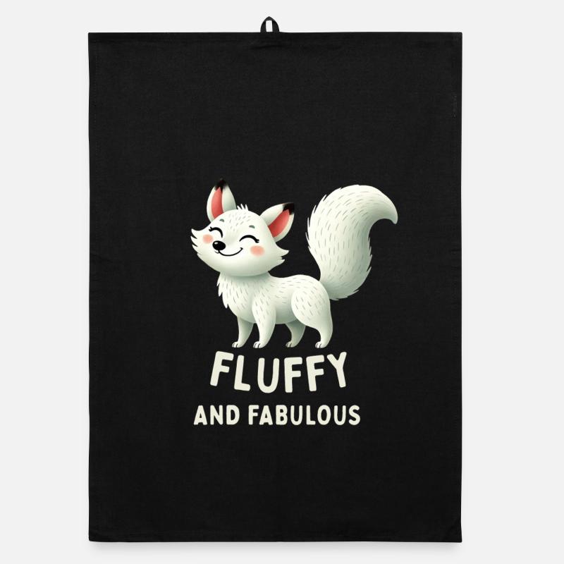 Fluffy White Fox Organic dish towel