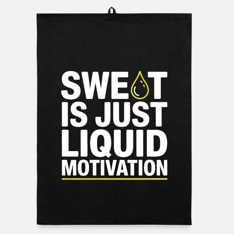 Sweat Is Just Liquid Motivation – Gym Saying Organic dish towel