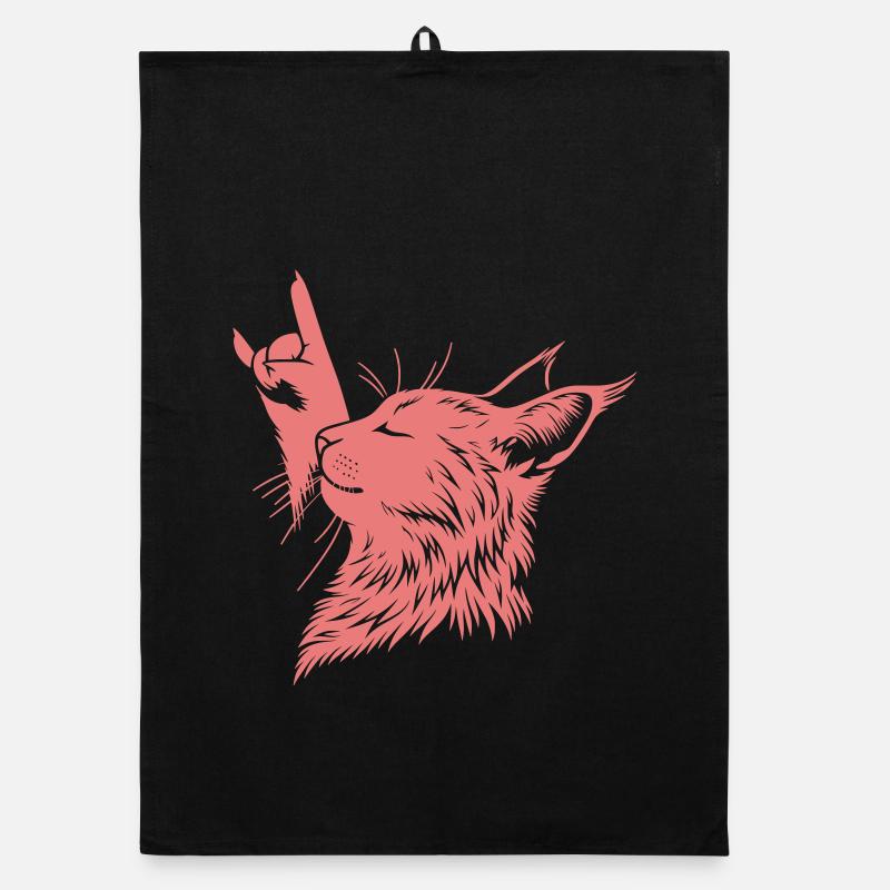 Profil de chat jupe – silhouette de cornes de diable Torchon bio