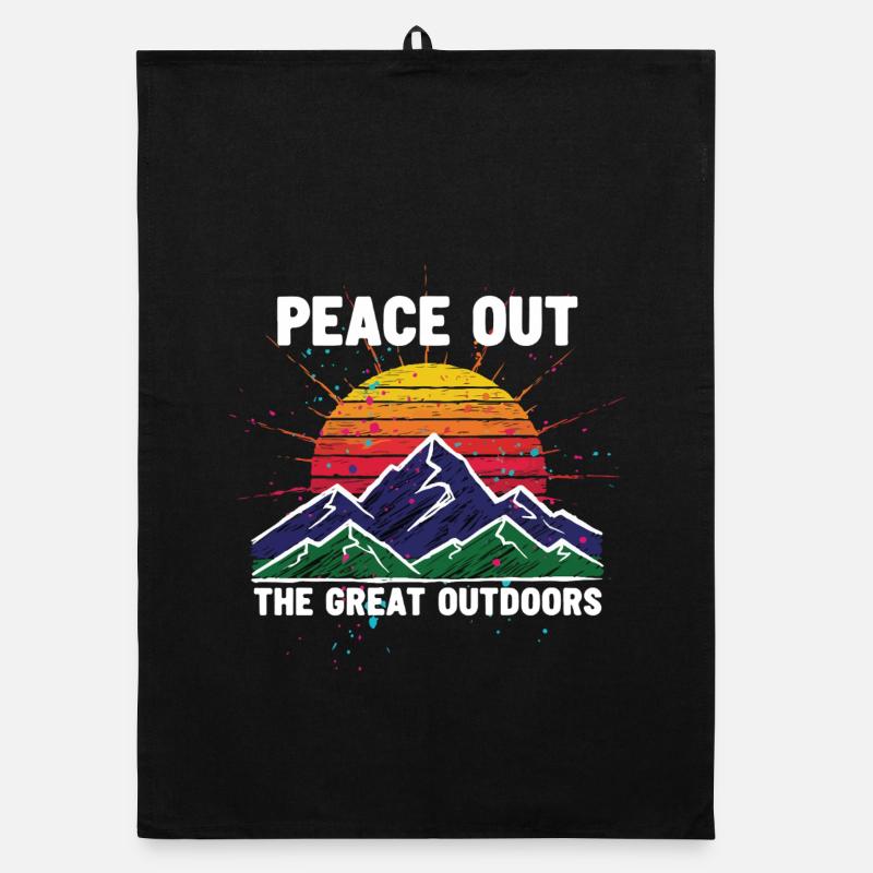 Peace Out Great Outdoors Montagne Soleil Torchon bio