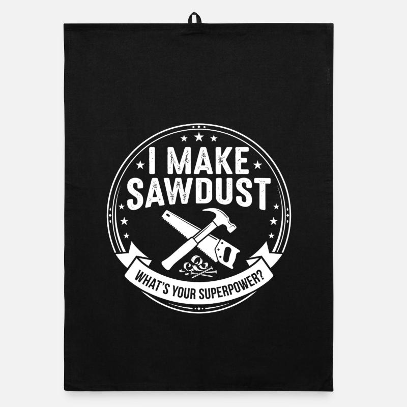 I Make Sawdust Holzwerk Logo Organic Geschirrtuch