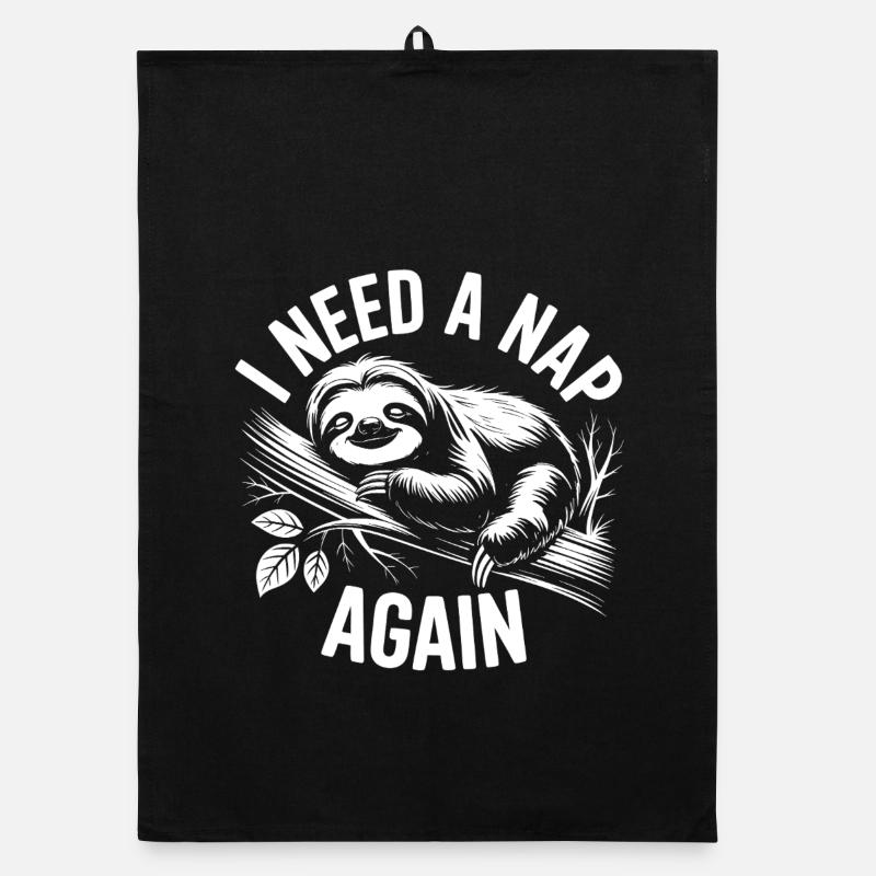 Sloth sleep mode on the branch Organic dish towel