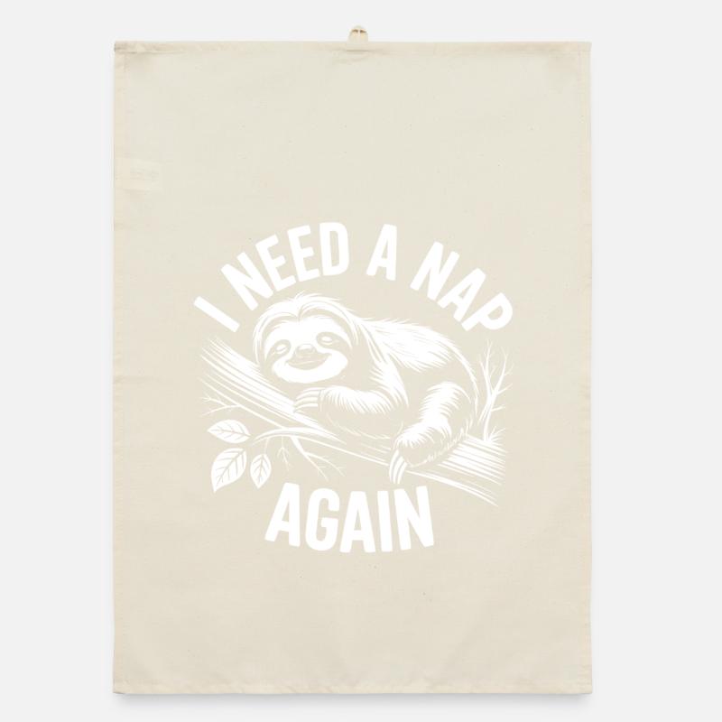 Faultier Schlafmodus am Ast Organic Geschirrtuch