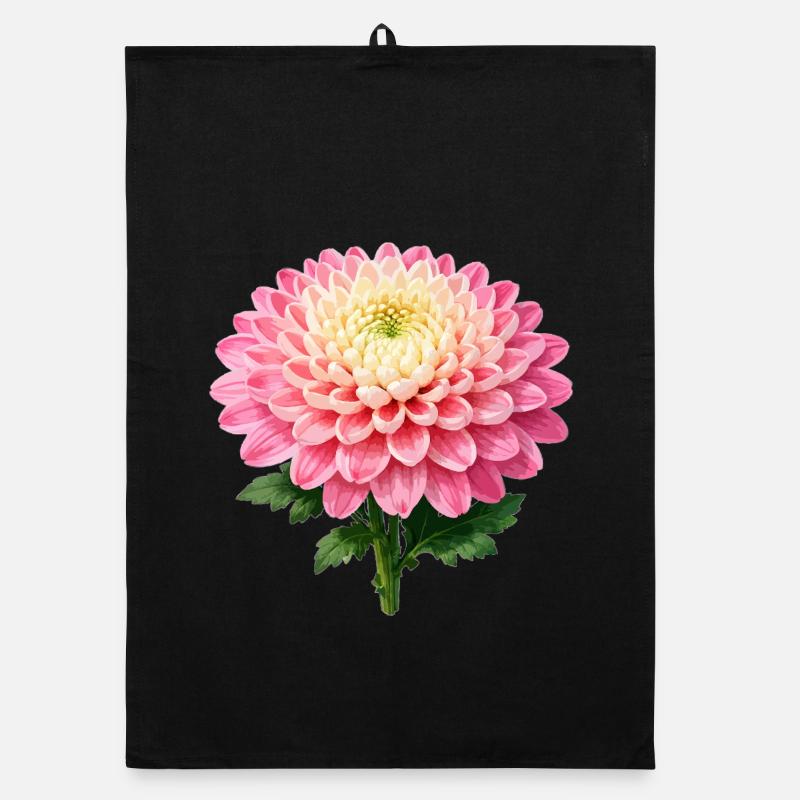 Pink Chrysanthemum Bloom Organic dish towel