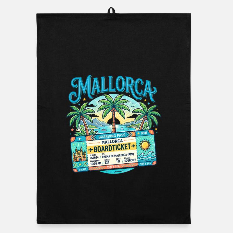 Mallorca Boarding Pass – Sommer Urlaub Organic Geschirrtuch