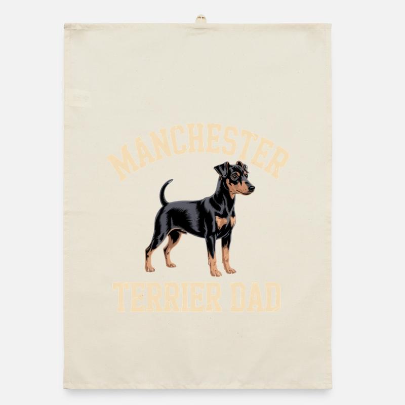 Manchester Terrier Dad Gift Organic dish towel