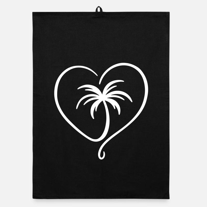 Vacances d’amour du cœur de Palm Tree Torchon bio