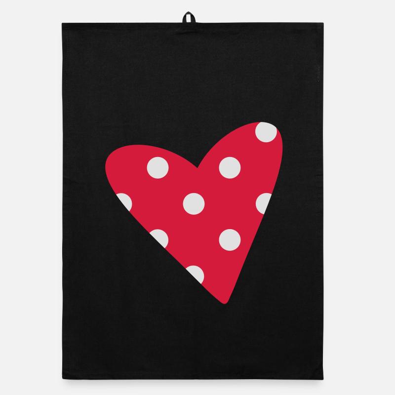 A small dotted heart Organic dish towel