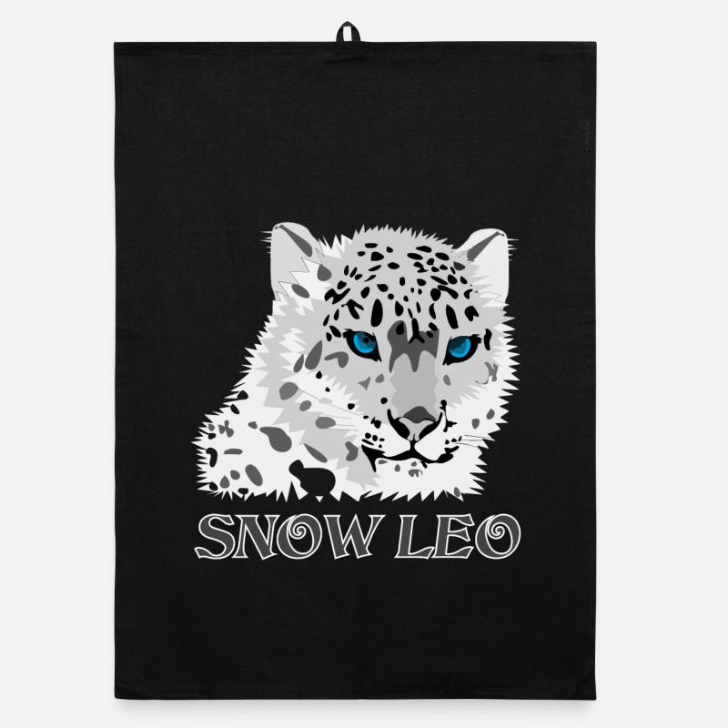 Snow Leopard Big Cat Organic dish towel
