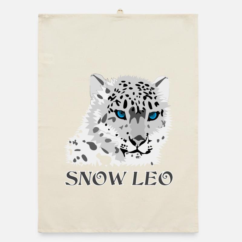Schnee Leopard Raubkatze Organic Geschirrtuch