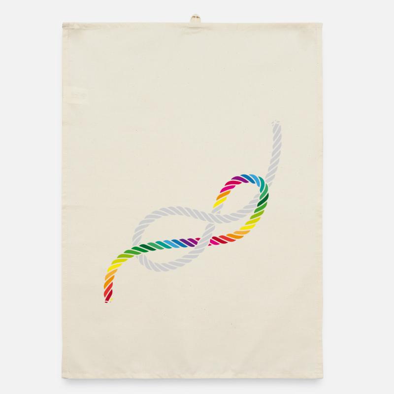 Achtknoten oder Liebesknoten in Regenbogen Farben Organic Geschirrtuch