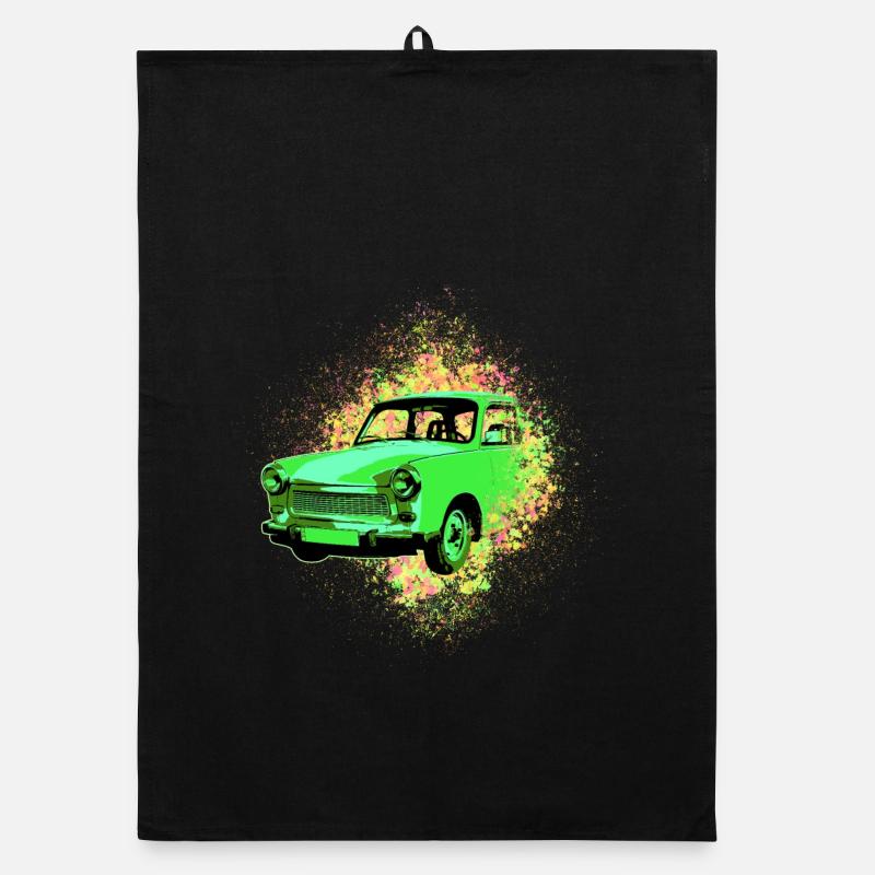 Psychedelic Trabi DDR Pappe | Kultauto Organic Geschirrtuch