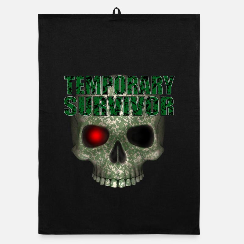 Temporary Survivor Skull R6Z Organic dish towel