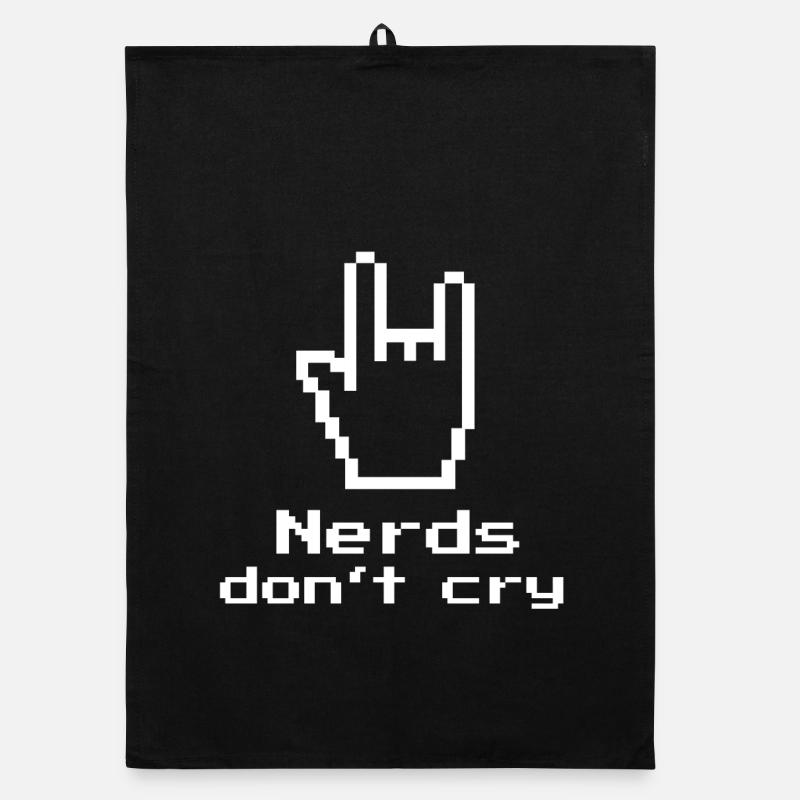 Nerds don't cry! Nerd-Shirt, Geschenk, Informatik - Organic Geschirrtuch - Schwarz