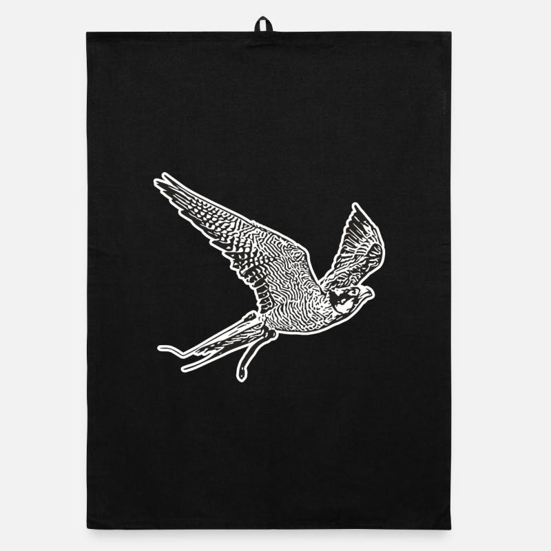 Falcon in flight Organic dish towel